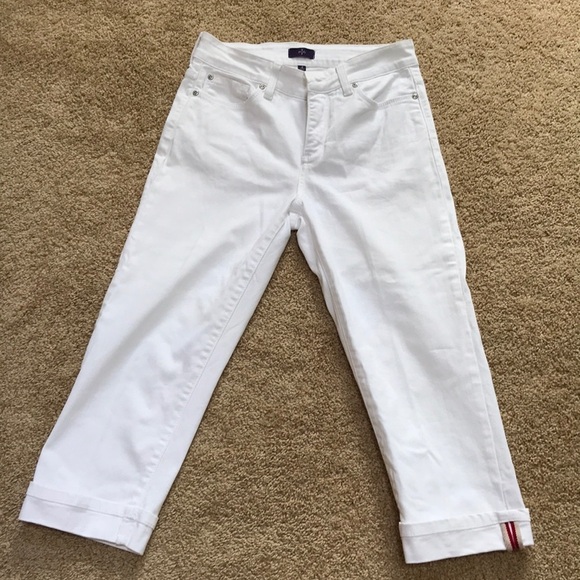 NYDJ white size 4, crop cotton  capri - Picture 1 of 8